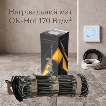 Греющий мат для теплого пола Ok-hot 170 Вт/м2+ WiFi термостат 0.85 м²(145 Вт)