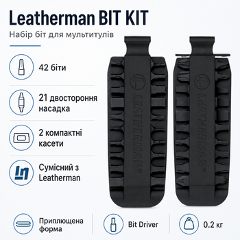 Набір біт Leatherman BIT KIT комплект під мультитул із 42 біт Чорний
