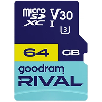 Карта пам'яті microSD 64GB GOODRAM Rival UHS-I/U3 Class 10 + SD-adapter (GGSM3AA-0640R12)