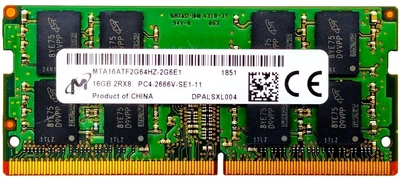 Оперативная память для ноутбука Micron 16GB DDR4 2666MHz SO-DIMM 2Rx8 (MTA16ATF2G64HZ-2G6H1)