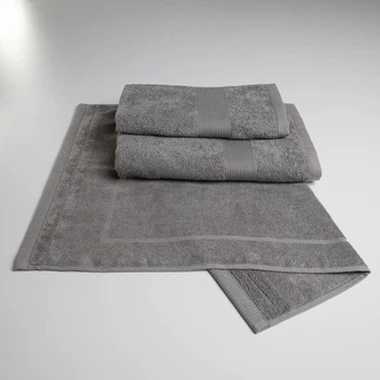 Набор банных махровых полотенец с Бордюром 3шт GM Textile 50х70см, 50х90см, 70х140см (Серый)