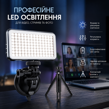 Студійне LED-світло JellyComb: професійне освітлення для відеоконференцій, стрімінгу та зйомки