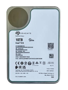 Жесткий диск Seagate Exos X18 10Tb 7200 об/хв SAS 12 Gbit/s Recertified Product (ST10000NM015G)