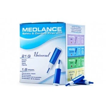 Ланцет Medice Plus Universal 1,8 мм No200, автоматический стерильный ланцет 21G для забора капиллярной крови