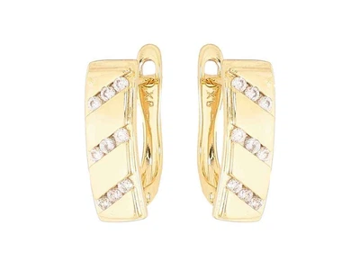 Сережки XUPING англійська застібка Позолота 14K "Візерунок з кристалами" 1,6см (334325)