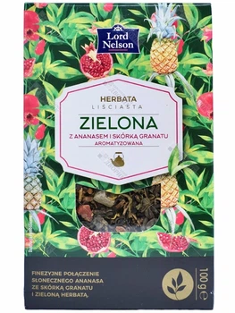 Чай зелений листовий Lord Nelson з ананасом і шкіркою граната Green Tea 100 г