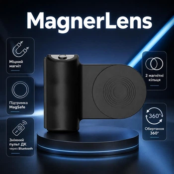 Магнитный селфи-держатель для смартфона с MagSafe MagnerLens, черный