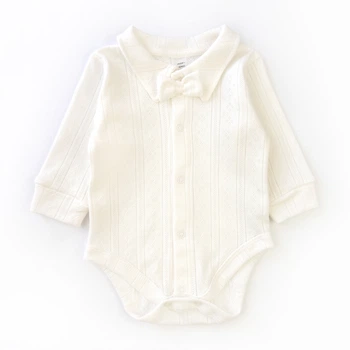 Боди Dexter`s-рубашка для мальчика с бабочкой collar bow из рибаны 80 см молочный