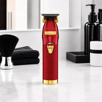 Триммер для барберов и парикмахеров BaByliss PRO Skeleton Red FX профессиональный для бороды, окантовки и фейда, бесщеточный Ferrari DC мотор, T-образный DLC нож 40 мм, Zero Gap, Li-Ion аккумулятор, EDM Technology, 7200 об/мин (EZ96XF)