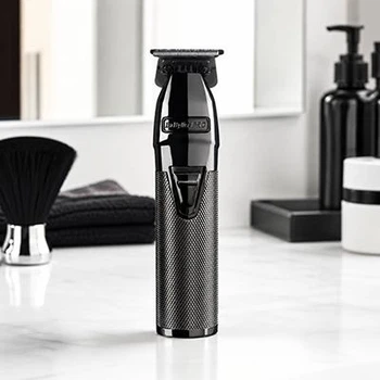 Триммер для барберов и парикмахеров BaByliss PRO Skeleton FX Gunsteel профессиональный для бороды, окантовки и фейда, бесщеточный Ferrari DC мотор, T-образный DLC нож 40 мм, Zero Gap, Li-Ion аккумулятор, EDM Technology, 7200 об/мин (EZ96XF)
