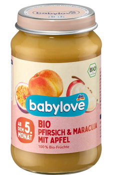 Органічний фруктовий перекус Babylove персик-маракуйя в яблуках, 190 г