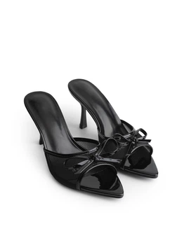Мюлі жіночі на підборах Meideli 8118/Black/Polish/H880-5/B 37 Чорний