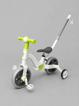 Дитячий велосипед-трансформер 4в1 Best Trike біговел велобіг велосипед з батьківською ручкою Салатовий