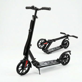Самокат двухколесный складной с колесами 200мм Scooter Volo 8877 Black