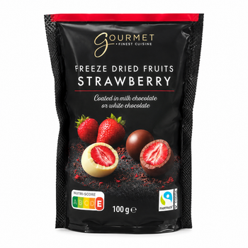 Сублимированная клубника в молочном и белом шоколаде Gourmet Freeze Dried Fruits Strawberry 100 г