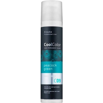 Напівперманентна крем-фарба для волосся Erayba Cool Color Semi-permanent Hair Color Cream С09 (Зелений павич) 100 мл