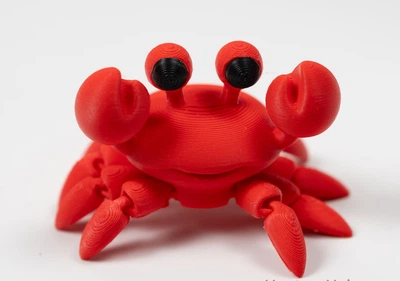 Брелок для ключей подвижный Flexi Crab Краб 3D-печать антистресс оранжевый