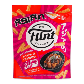Сухарики Flint со Вкусом Курицы Терияки и Соусом Кари 15g + 60g