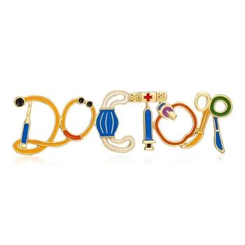 Значок (пин) BROCHE брошь бижутерия Медицина Doctor разноцветный BRGV114540