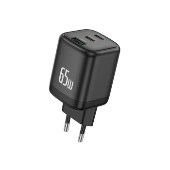 Сетевое Зарядное Устройство Foneng Cube-EU A+C+C 3-Port GaN Charger (65W) черный