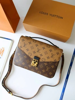 Сумка жіноча Louis Vuitton Pochette Metis combi коричнева Луі Вітон (132)