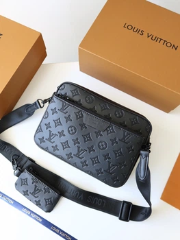 Сумка чоловіча месенджер Louis Vuitton Trio Messenger чорна (134)