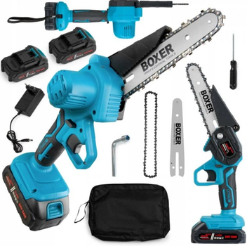 Мини пила аккумуляторная BOXER BX-3301 24V 5Ah, шина 15 см, 2 АКБ, кейс, цепная садовая пила