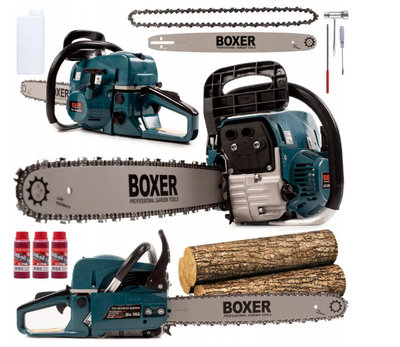 Бензопила BOXER BX-102 шина 45 см, 2 шини в комплекті, двигун 52 см³, бак 0,55 л