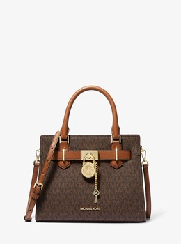 Сумка жіноча Michael Kors Hamilton Small Logo Satchel коричнева