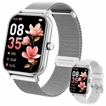 Smart Watch Silver 1.75” із фітнес-трекером, пульсометром і 2 ремінцями в комплекті
