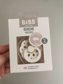 Соска пустышка Bibs 6-18 мес Boheme white латекс круглая