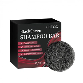 Твердий шампунь для волосся EELHOE BlackSheen Shapmpoo Bar, тонуюче мило шампунь для темного волосся, 55 г