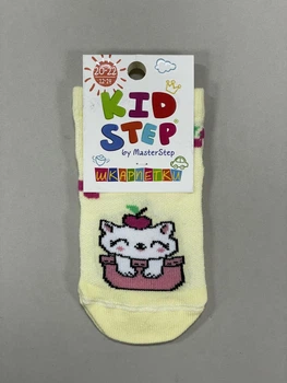 Летние носки детские сетка Kidstep Кошечка желтые арт.4326 12