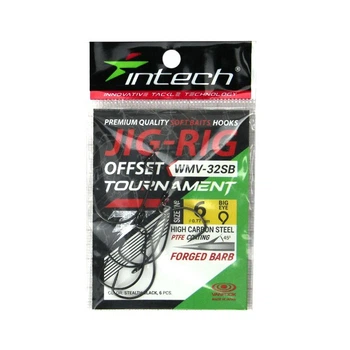 Крючок офсетный Intech Tournament JIG-RIG WMV-32SB #06 6шт PTFE для хищной рыбы