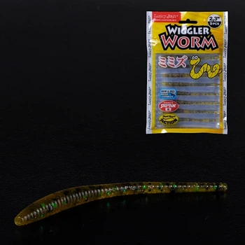 Съедобная силиконовая приманка Wiggler Worm 2,3" PA19 для ловли радужной форели 9 шт (набор 9 шт)