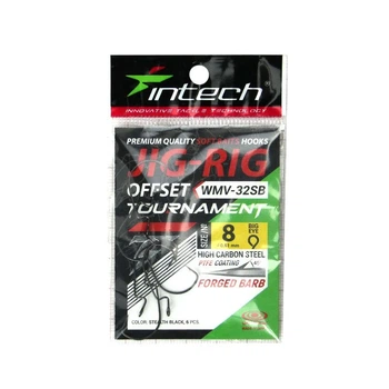 Гачок офсетный Intech Tournament JIG-RIG WMV-32SB #08 6шт PTFE тефлон 24 мм