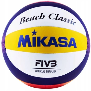 М'яч волейбольний пляжний Mikasa синтетична шкіра розмір 5 жовтий синій червоний