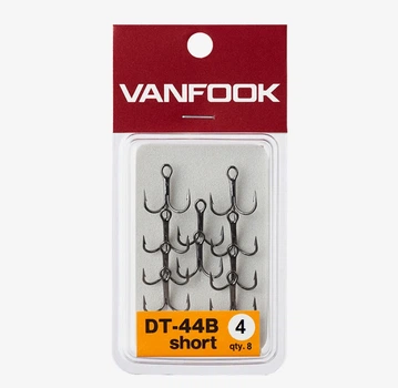 Крючок тройной Vanfook DT-44B Short Shank Medium #4 для хищной рыбы
