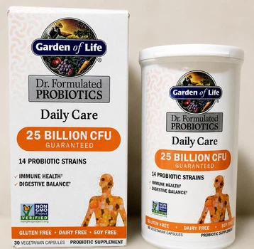 Пробіотик Garden of Life Dr. Formulated Probiotics Daily Care 25 Billion CFU 30 капсул – 14 штамів, пребіотики, підтримка мікрофлори та імунітету