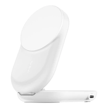 Беспроводное зарядное устройство Belkin UltraCharge 2-in-1 Foldable Magnetic Charger with Qi2 25W White (WIZ039KQWH)