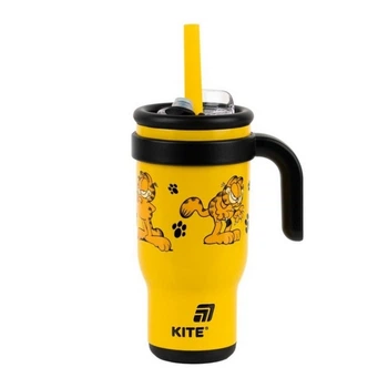 Термокружка Kite Garfield, с трубочкой, 530 мл (GF25-1266)