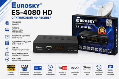 Супутниковий тюнер Eurosky ES-4080 HD