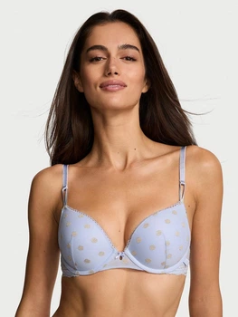 Бюстгальтер Victoria's Secret (2887596581) Sexy Tee Sheer Heritage Shimmer Dot Push-Up Bra 70B голубой