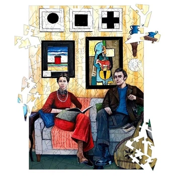 Пазл деревянный UkrainianPuzzles В гостях у Малевича (4820275290151)