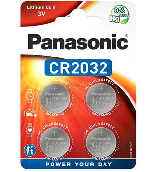 Батарейка літієва PANASONIC CR2032, на блістері 4шт (48шт в упаковці)