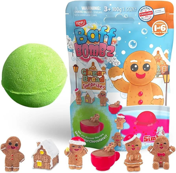 Детская бомбочка для ванной ZIMPLI Kids Gingerbread Surprise Baff Bombz с фигуркой-сюрпризом