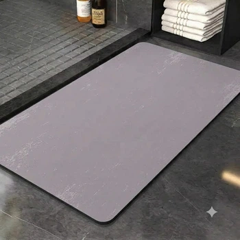 Коврик для ванной DECOR Grey Ash, Диатомитовый, 80x50 см, Влаговпитывающий, Антискользящий, Серый (7802905)
