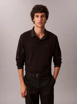Поло длинное мужское Calvin Klein 967817822 L Черное (1160309374)