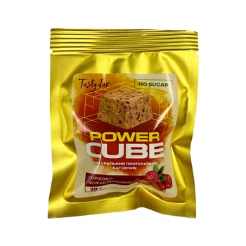 Батончик протеиновый Tasty Jar Орехово-клюквенный (молочный протеин) 20г POWER CUBE