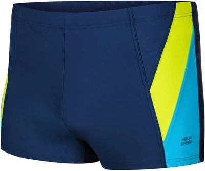 Плавки-боксеры Aqua Speed LOGAN 3XL (96-104 см) Malaga тёмно-синий, голубой, жёлтый